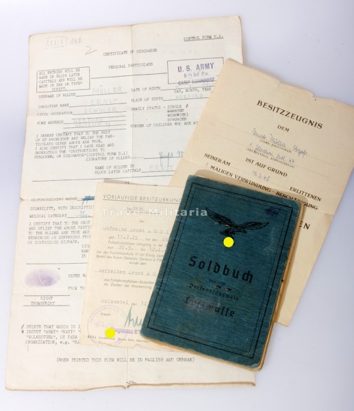 Papiere Ernst Müller Kampfgruppe v.d. Heydte Ardennenoffensive