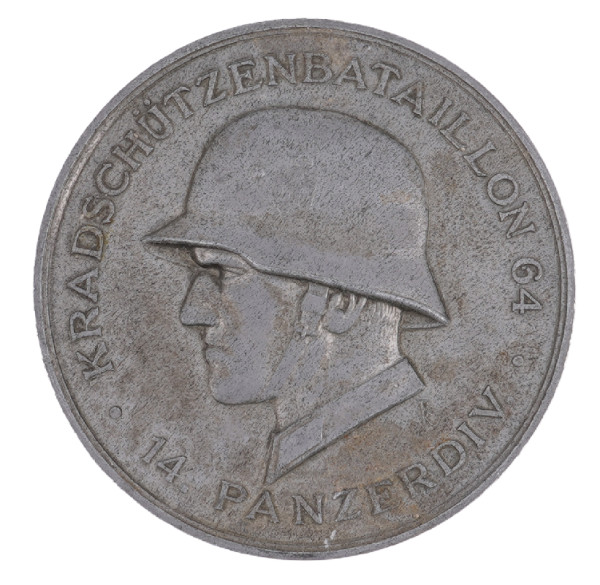 Wehrmacht Heer nicht tragbare Erinnerungsmedaille Kradschützenbataillon 64, 14. Pz. Div.