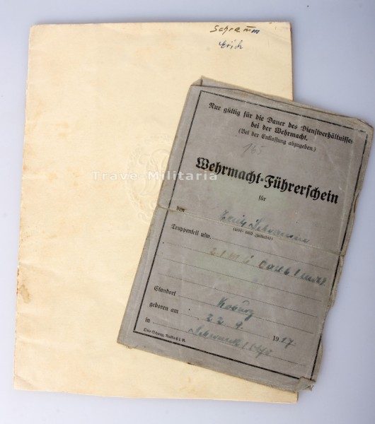 Papiere Schwamm Infanterie-Ersatz-Bataillon 6. (mot)