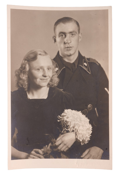 Portraitfoto mit Ehefrau Panzertruppe