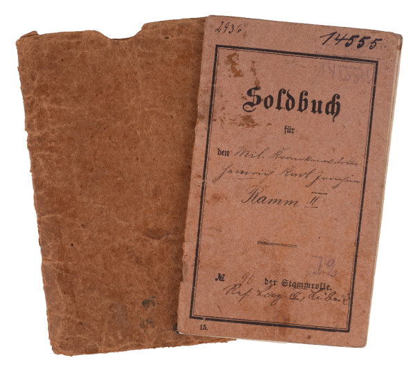 Soldbuch Ramm II Res. Laz. II Lübeck