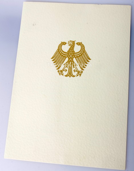 BRD Urkunde Verdienstkreuz am Bande des Verdienstordens BRD
