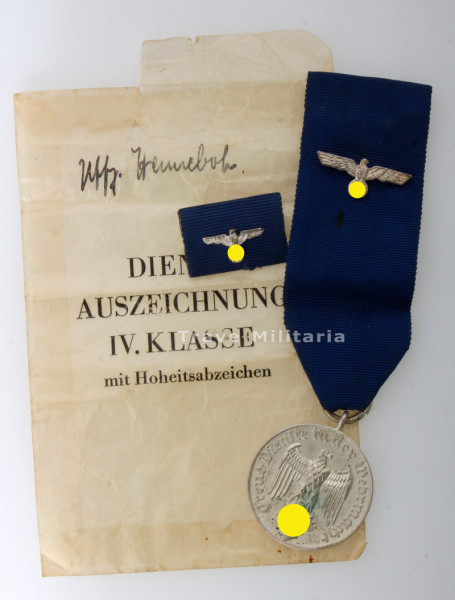 Dienstauszeichnung der Wehrmacht IV. Klasse für 4 Jahre mit Tüte