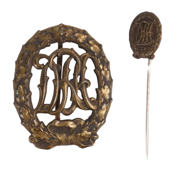 Deutsches Reichsportabzeichen DRA in Bronze mit Miniatur