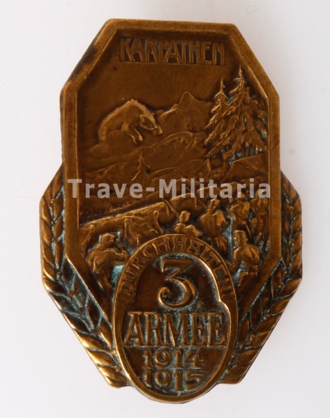 Österreich-Ungarn Abzeichen 3. Armee 1914 1915 Karpathen Durchhalten