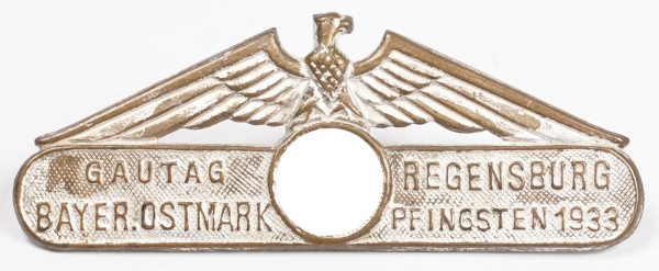 Gautag Bayer. Ostmark Regensburg Pfingsten 1933 Veranstaltungsabzeichen