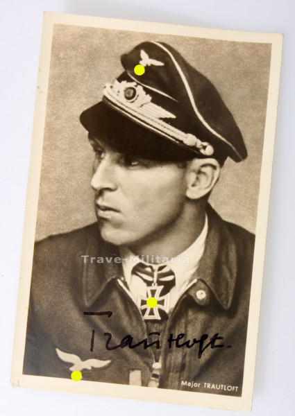 Portraitfoto Johannes Trautloft mit Original- Unterschrift