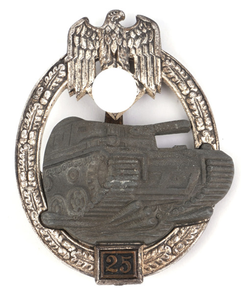 Panzerkampfabzeichen in Silber mit Einsatzzahl 25