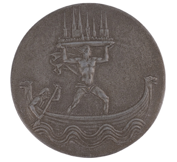 Zinkmedaille Bombennacht Palmarum 29.III.1942 Lübeck