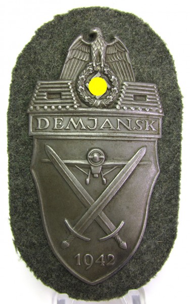 Demjansk Schild 1942 - missing log - auf Stoff - Top Zustand