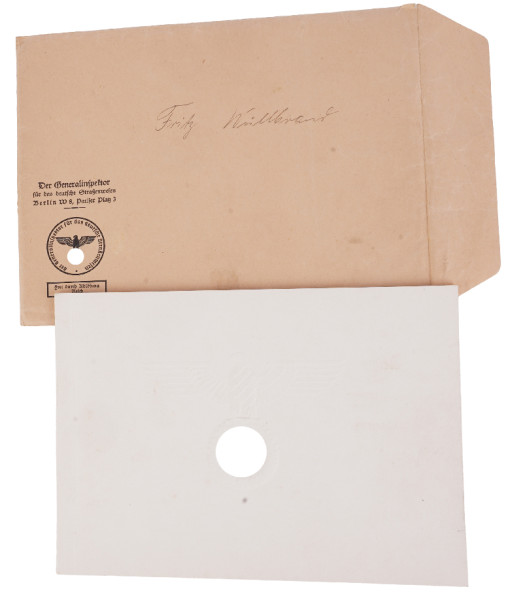 Gedenkheft Bauvorhaben "West" 1938 mit Umschlag und Karte