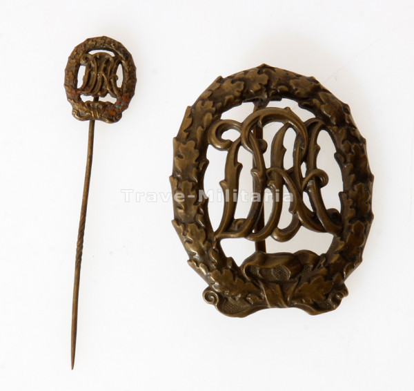Deutsches Reichssportabzeichen DRA in Bronze mit Miniatur