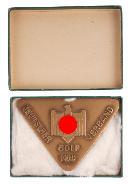 Deutscher Golf Verband (DGV) 1939 Ehrenplakette im Etui