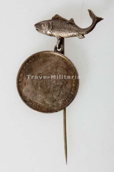 Patriotika 5 Reichsmark 1936 an Fisch Anstecker