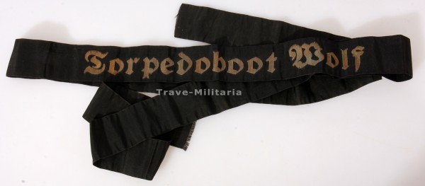 Kriegsmarine Mützenband Torpedoboot Wolf