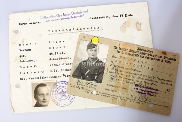 Ausweis Krone Schwerkriegsbeschädigt