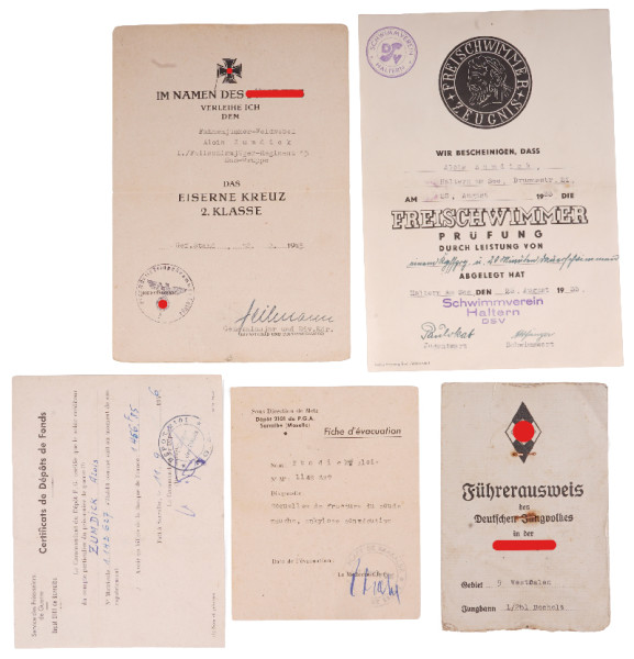 Papiere Zumdick Fallschirmjäger-Regiment 15 San-Gruppe / Westfront