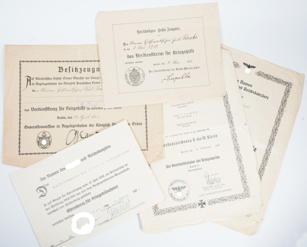 Urkundengruppe Pinske Marine-Oberwerkmeister
