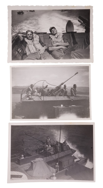 3 Fotos einer Besatzung einer Siebelfähre Mai 1943
