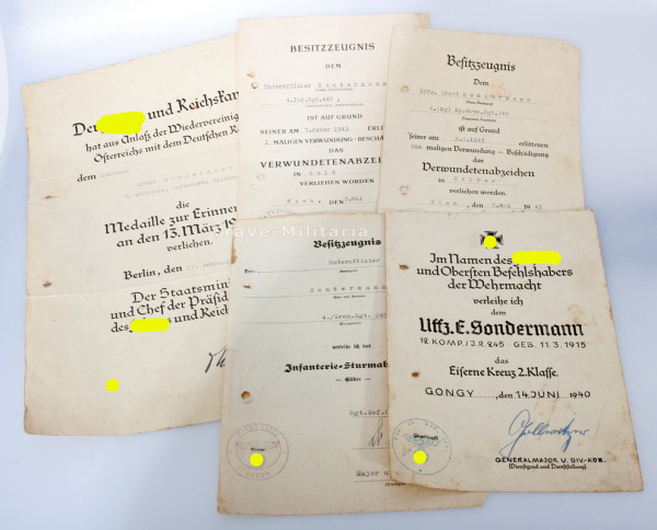 Urkundegruppe Ernst Sondermann G.R. 245