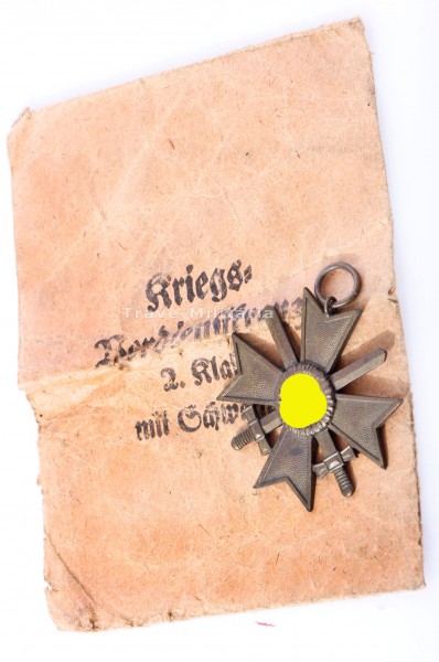 Kriegsverdienstkreuz 2.Klasse mit Schwertern und Umschlag