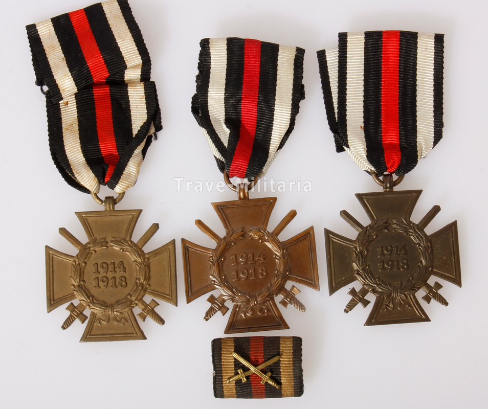 3 x Ehrenkreuz für Frontkämpfer Archiv Trave Militaria Orden und