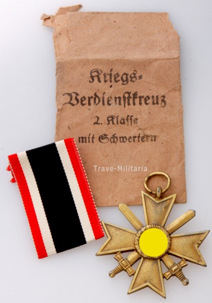 Kriegsverdienstkreuz 2. Klasse mit Schwertern in Verleihtüte