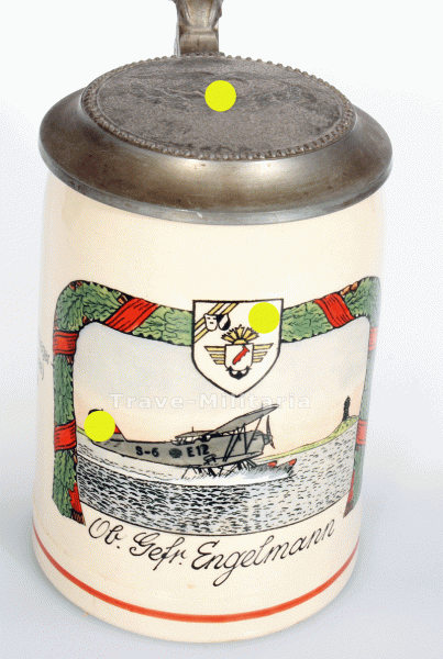 Erinnerungsbierkrug Flieger-Waffenschule (See) Bug a/ Rügen