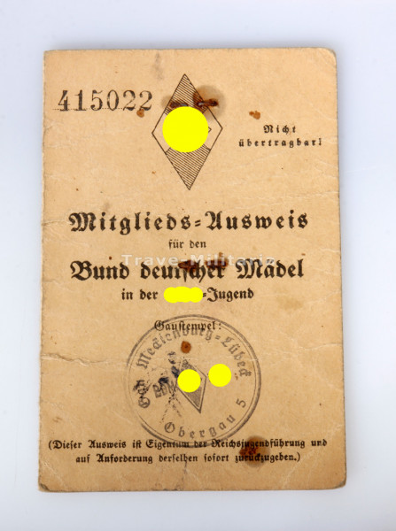 Bund Deutscher Mädel Mitgliedsausweis 1934 Förster