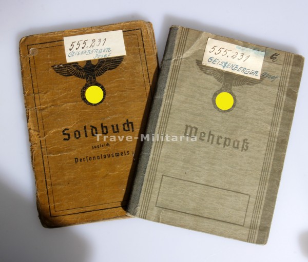 Wehrpass und Soldbuch Geisenberger Geb. Träg. Battalion 55