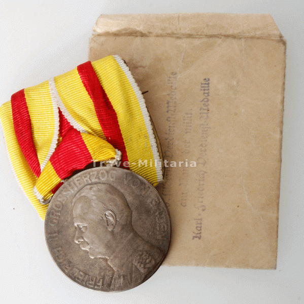 Baden Silberne Verdienstmedaille Friedrich II. 1908 mit Tüte