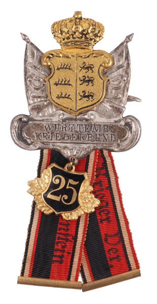Württemberger Kriegerverein Mitgliedsabzeichen 25 Jahre Weißenstein