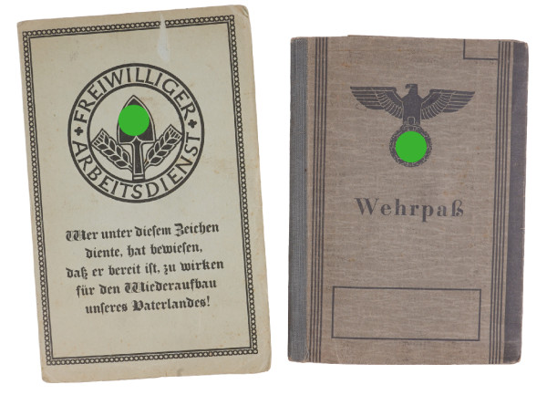 Wehrpass und Arbeitspass Freiwilliger Arbeitsdienst Sonnenberger
