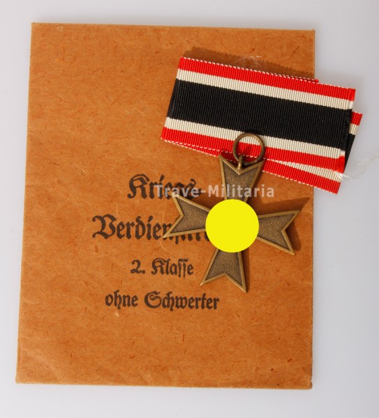 Kriegsverdienstkreuz 2. Klasse ohne Schwerter mit großer Verleihungstüte