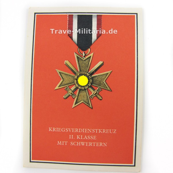 Postkarte Kriegsverdienstkreuz 2. Klasse mit Schwertern