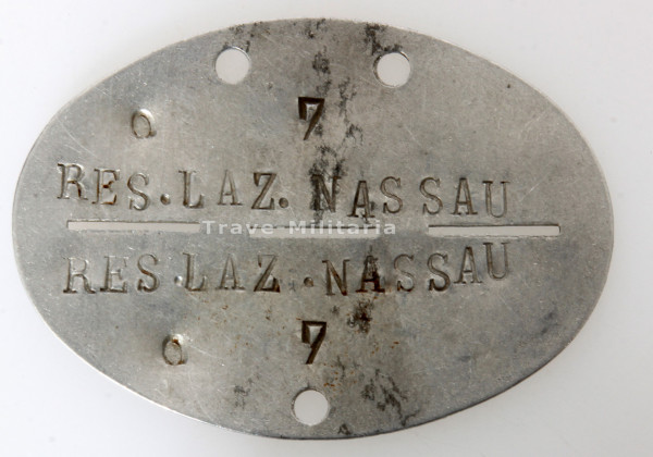 Erkennungsmarke Res. Laz. Nassau 7 O