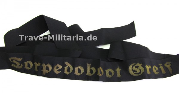 Mützenband der Kriegsmarine Torpedeboot "Greif"