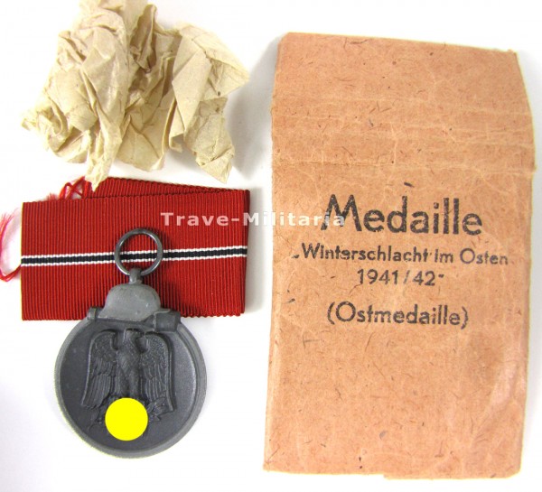 Medaille Winterschlacht im Osten mit Verleihtüte Hersteller Brehmer