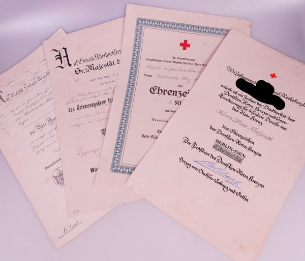 Urkundengruppe Kuhnert Rotes Kreuz Sachsen