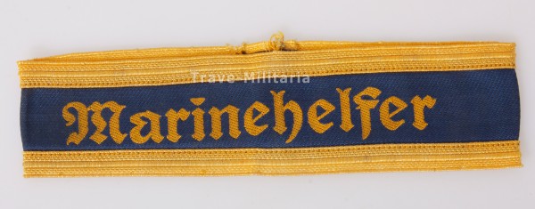 Marine-HJ Ärmelband "Marinehelfer für Oberhelfer im Dienst der Kriegsmarine"