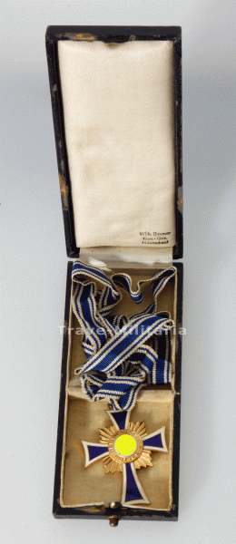 Ehrenkreuz der Deutschen Mutter in Gold im Etui