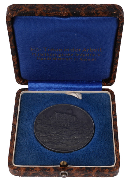 Mittelthüringische Industrie und Handelskammer Weimar-Medaille treue in Arbeit im Etui