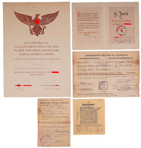 Papiere Hitlerjugend Hermann Juris