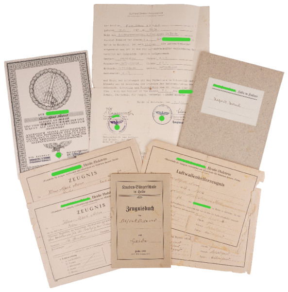 Papiere Luftwaffenhelfer Arens 43-44 lei. Flak-Batterie z.B.V.6901