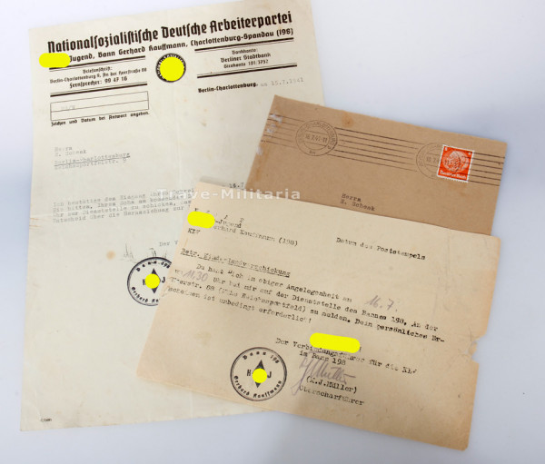 HJ Papiere Schenk HJ Bann 198 Gerhard Kauffmann