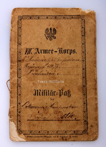 Militär-Pass Hanseatisches Infanterie-Regiment 77,75