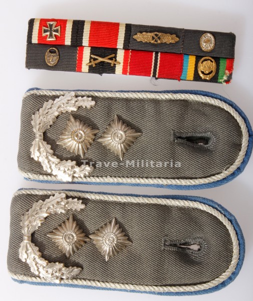 1957er 8er Ordensspange und BW Schulterklappen Oberstleutnant