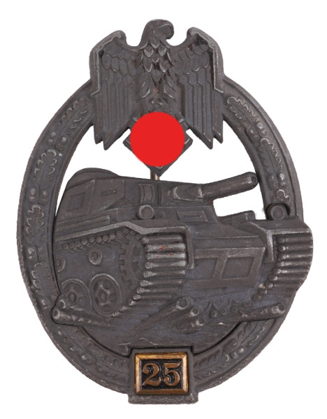 Panzerkampfabzeichen II. Stufe Einsatzzahl 25 in Silber