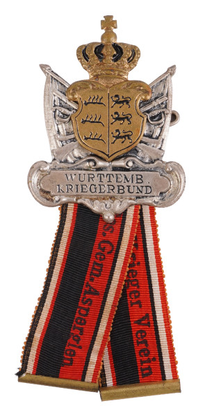 Württemberg Kriegerbund Mitgliedsabzeichen Kriegerverein Ges. Gem. Aspergien
