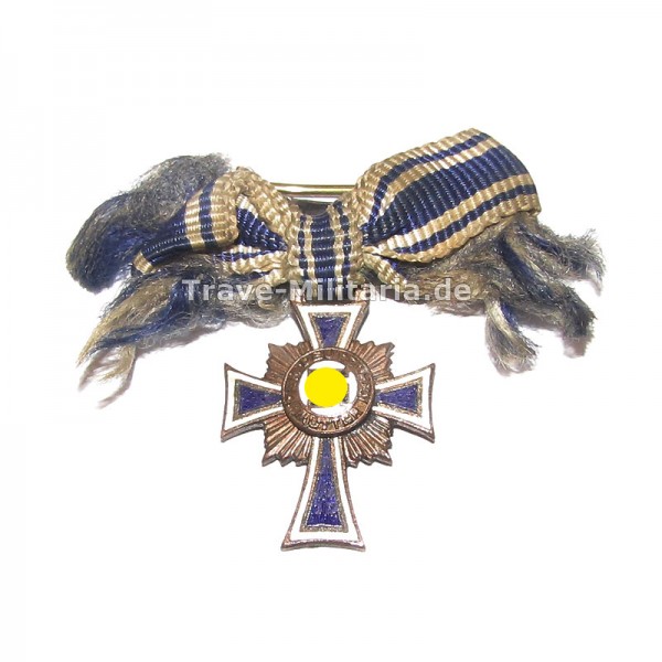 Miniatur Ehrenkreuz der Deutschen Mutter in Bronze an Schleife